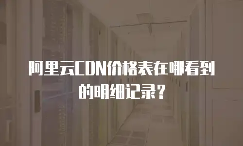 阿里云CDN价格表在哪看到的明细记录？