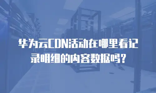 华为云CDN活动在哪里看记录明细的内容数据吗？