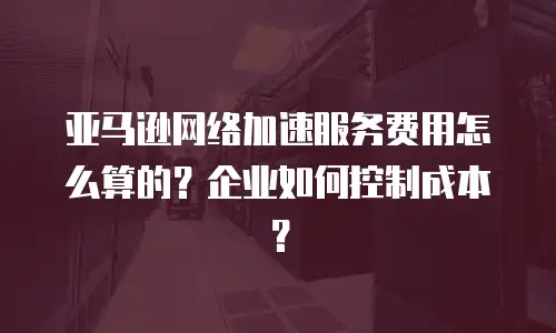 亚马逊网络加速服务费用怎么算的？企业如何控制成本？