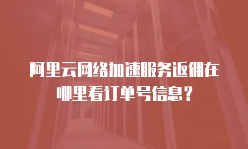 阿里云网络加速服务返佣在哪里看订单号信息？