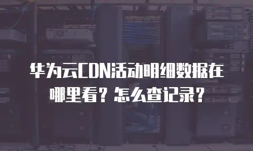 华为云CDN活动明细数据在哪里看？怎么查记录？