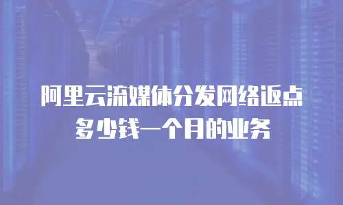 阿里云流媒体分发网络返点多少钱一个月的业务