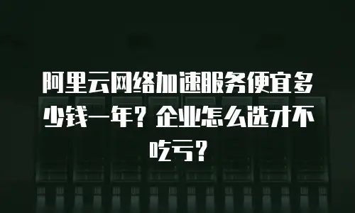 阿里云网络加速服务便宜多少钱一年？企业怎么选才不吃亏？