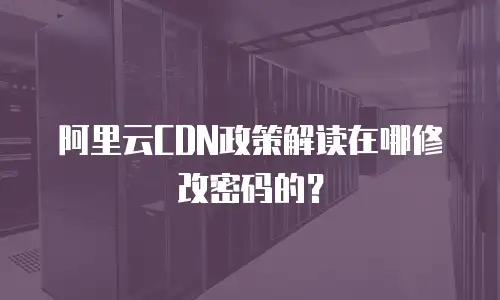 阿里云CDN政策解读在哪修改密码的？