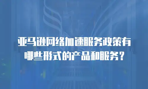 亚马逊网络加速服务政策有哪些形式的产品和服务？
