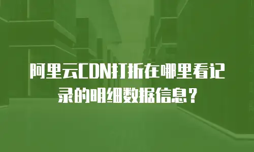 阿里云CDN打折在哪里看记录的明细数据信息？