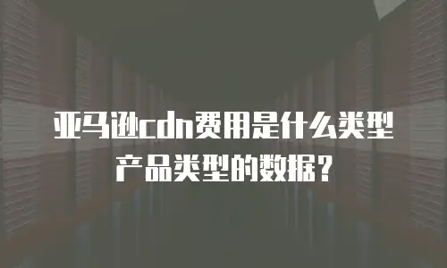 亚马逊cdn费用是什么类型产品类型的数据？