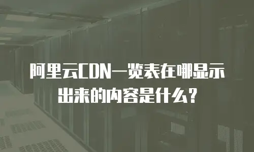 阿里云CDN一览表在哪显示出来的内容是什么？