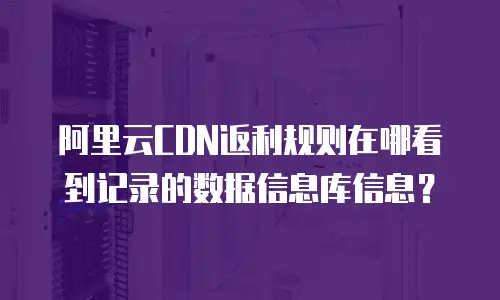 阿里云CDN返利规则在哪看到记录的数据信息库信息？