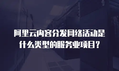 阿里云内容分发网络活动是什么类型的服务业项目？