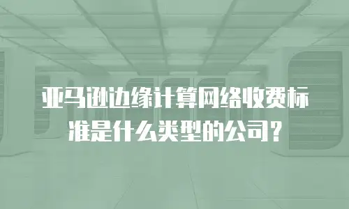 亚马逊边缘计算网络收费标准是什么类型的公司？