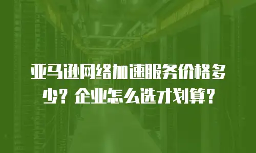 亚马逊网络加速服务价格多少？企业怎么选才划算？