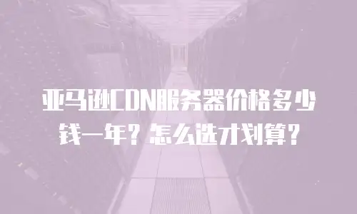 亚马逊CDN服务器价格多少钱一年？怎么选才划算？
