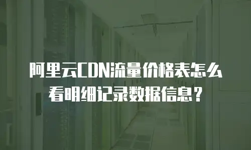 阿里云CDN流量价格表怎么看明细记录数据信息？