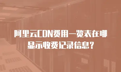 阿里云CDN费用一览表在哪显示收费记录信息？