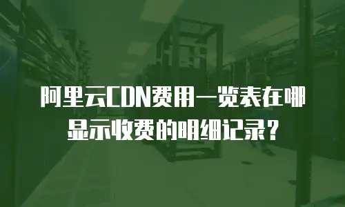 阿里云CDN费用一览表在哪显示收费的明细记录？