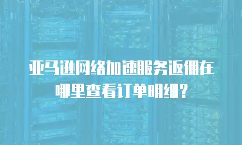 亚马逊网络加速服务返佣在哪里查看订单明细？