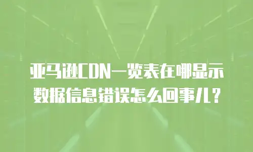 亚马逊cdn一览表在哪显示数据信息错误怎么回事儿？