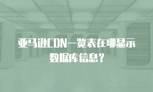 亚马逊cdn一览表在哪显示数据库信息？