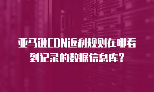 亚马逊CDN返利规则在哪看到记录的数据信息库？