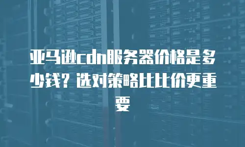 亚马逊cdn服务器价格是多少钱？选对策略比比价更重要