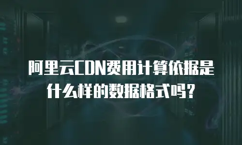 阿里云CDN费用计算依据是什么样的数据格式吗？