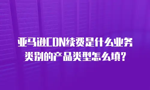 亚马逊CDN续费是什么业务类别的产品类型怎么填？
