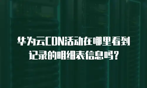 华为云CDN活动在哪里看到记录的明细表信息吗？