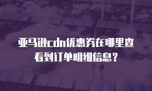 亚马逊cdn优惠券在哪里查看到订单明细信息？