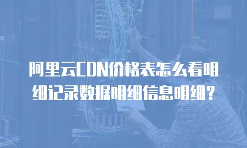 阿里云CDN价格表怎么看明细记录数据明细信息明细？