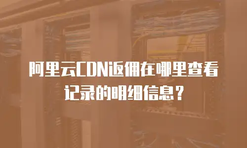 阿里云CDN返佣在哪里查看记录的明细信息？