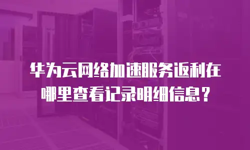 华为云网络加速服务返利在哪里查看记录明细信息？