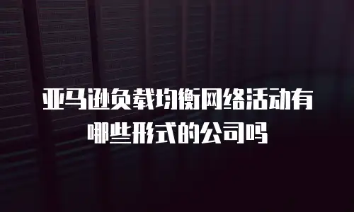 亚马逊负载均衡网络活动有哪些形式的公司吗