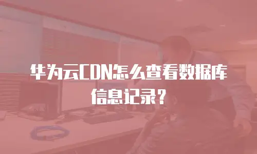 华为云CDN怎么查看数据库信息记录？