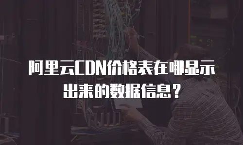 阿里云CDN价格表在哪显示出来的数据信息？