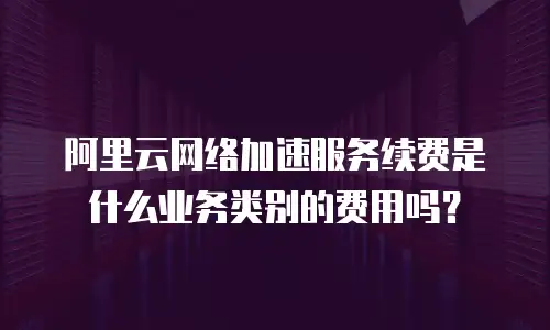 阿里云网络加速服务续费是什么业务类别的费用吗？