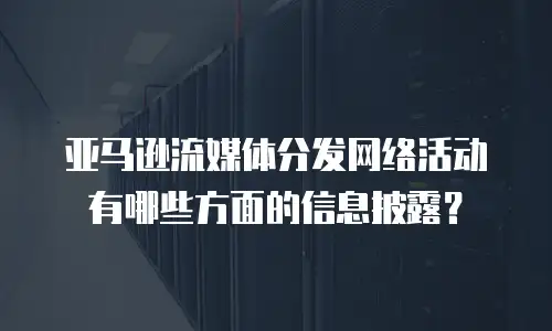 亚马逊流媒体分发网络活动有哪些方面的信息披露？