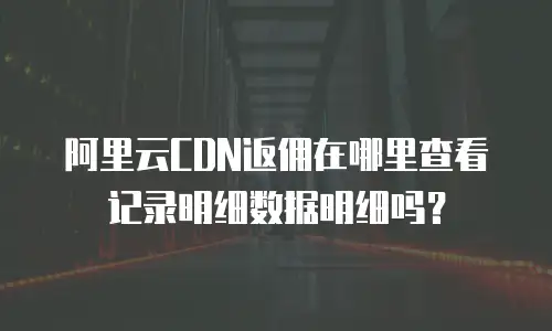 阿里云CDN返佣在哪里查看记录明细数据明细吗？