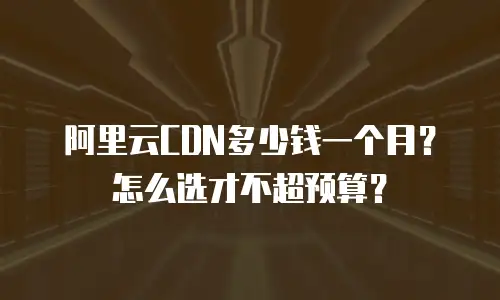阿里云CDN多少钱一个月？怎么选才不超预算？