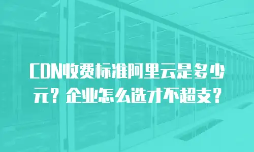 CDN收费标准阿里云是多少元？企业怎么选才不超支？