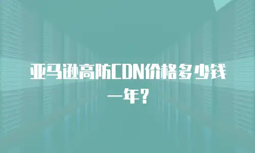 亚马逊高防CDN价格多少钱一年？