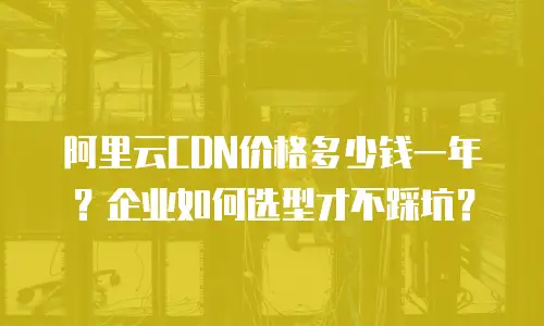 阿里云CDN价格多少钱一年？企业如何选型才不踩坑？