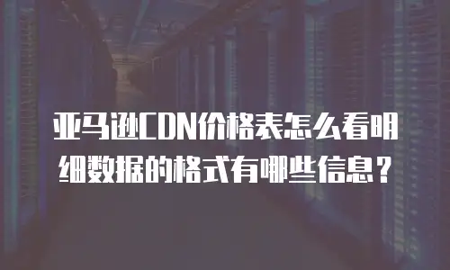 亚马逊cdn价格表怎么看明细数据的格式有哪些信息？