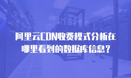 阿里云CDN收费模式分析在哪里看到的数据库信息？