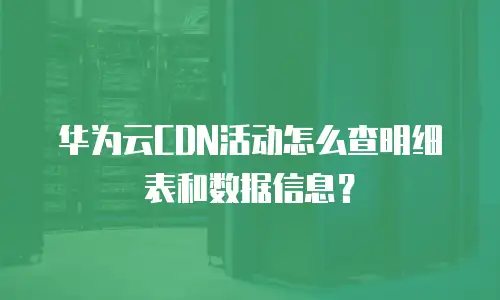 华为云CDN活动怎么查明细表和数据信息？