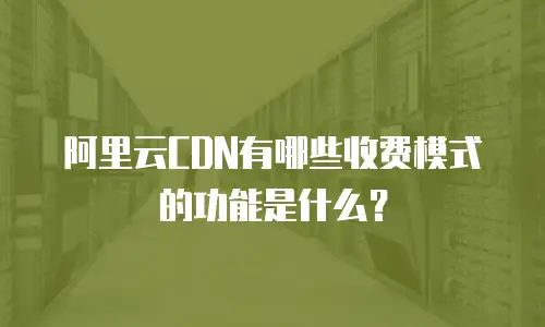 阿里云CDN有哪些收费模式的功能是什么？