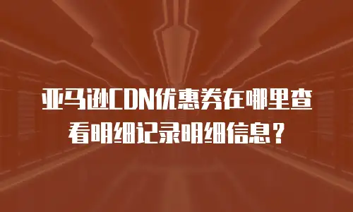 亚马逊cdn优惠券在哪里查看明细记录明细信息？