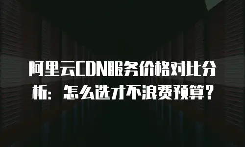 阿里云CDN服务价格对比分析：怎么选才不浪费预算？