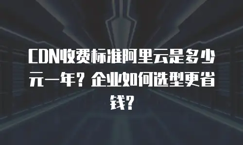 CDN收费标准阿里云是多少元一年？企业如何选型更省钱？