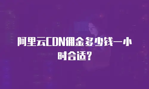 阿里云CDN佣金多少钱一小时合适？
